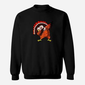 Dabbing Turkey Thanksgiving Funny Pilgrim Dab Dance 2 Sweatshirt | Crazezy