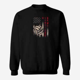 Dad Volleyball Coach Legend Distressed Flag Patriotic Shirt Sweatshirt | Crazezy