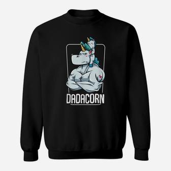 Dadacorn - Proud Unicorn Dad And Baby Best Papa Ever Sweatshirt | Crazezy UK