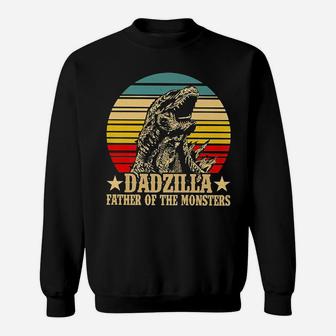 Dadzilla Father Of The Monsters Retro Vintage Sunset Sweatshirt | Crazezy
