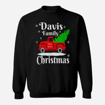 Davis Family Christmas Matching Family Shirts Old Red Truck Sweatshirt | Crazezy