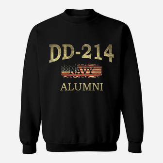 Dd-214 Navy Alumni American Flag Military Retired Veteran Sweatshirt | Crazezy