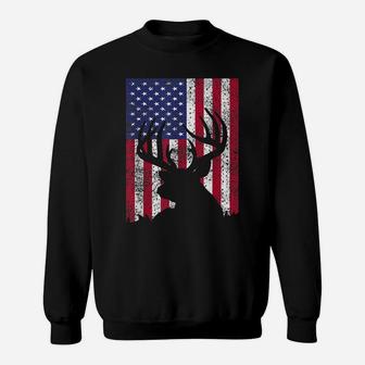 Deer Bow Hunting Tee Whitetail Hunter American Flag Diy Gift Sweatshirt | Crazezy CA