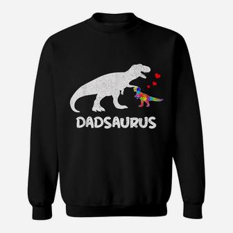 Dinosaur Dad Saurus Dadsaurus Autism Awareness Shirts Gift Sweatshirt | Crazezy