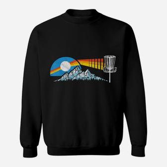 Disc Golf Distressed Mountains & Sun 80S Style Vintage Sweatshirt | Crazezy