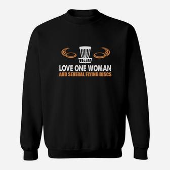 Disc Golf-love One Woman And Several Flying Discs Sweatshirt | Crazezy UK