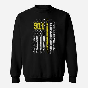 Dispatcher Shirt 911 Usa Flag Dispatcher Gift Back Print Sweatshirt | Crazezy
