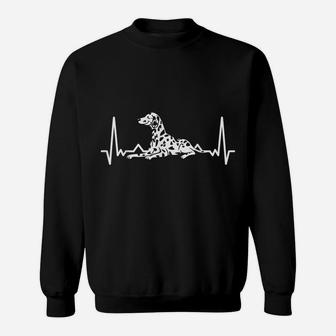 Dog Lover Gift Idea Pet Dog Breed Heartbeat Dalmatian Sweatshirt | Crazezy UK
