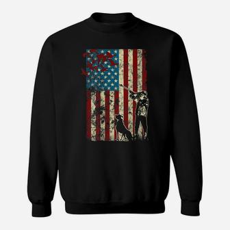 Duck Hunting Distressed Patriotic American Flag Gift Hunters Sweatshirt | Crazezy UK