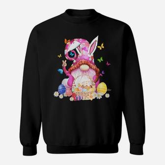 Easter Bunny Spring Gnome Easter Egg Hunting And Basket Sweatshirt | Crazezy