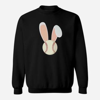 Easter Rabbit Bunny Ears Baseball Sports Holiday Cartoon Premium Sweatshirt | Crazezy