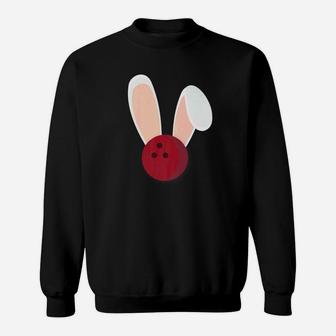 Easter Rabbit Bunny Ears Bowling Ball Bowler Holiday Premium Sweatshirt | Crazezy AU