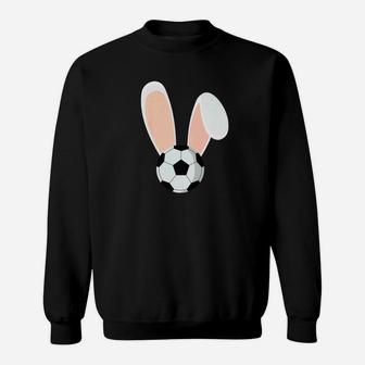 Easter Rabbit Bunny Ears Soccer Sports Holiday Premium Sweatshirt | Crazezy AU