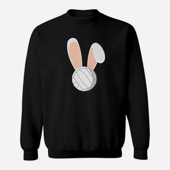 Easter Rabbit Bunny Ears Volleyball Sports Holiday Cartoon Premium Sweatshirt | Crazezy