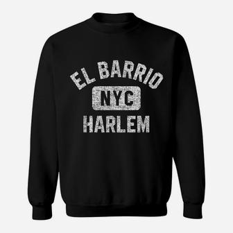 El Barrio Harlem Nyc Gym Style Pink W Distressed White Print Sweatshirt | Crazezy UK