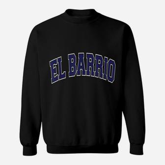 El Barrio Harlem Nyc Varsity Style Navy Blue Text Sweatshirt | Crazezy