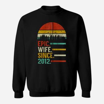 Epic Wife Since 2012, 7Th Wedding Anniversary Gift For Her Zip Hoodie Sweatshirt | Crazezy