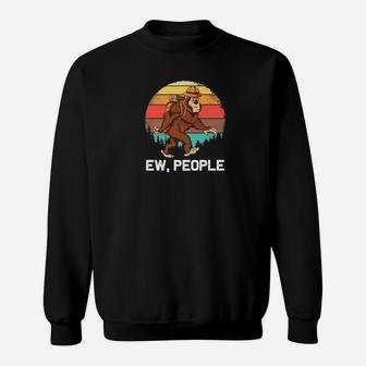 Ew People Bigfoot Retro Sunset Hiking Outdoors Sweatshirt | Crazezy