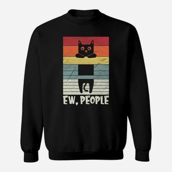 Ew People - Vintage Black Cat Sweatshirt | Crazezy
