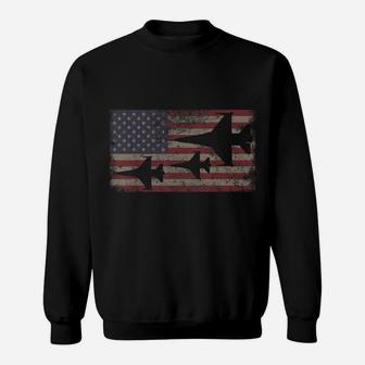 F16 Fighter Jet Plane Usa Flag Patriot Gift Sweatshirt | Crazezy