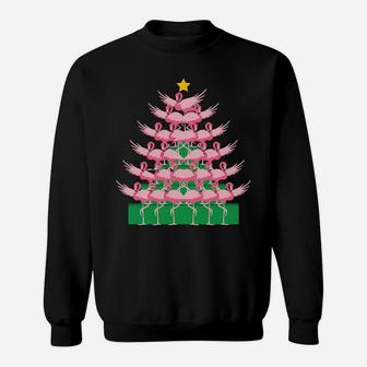 Fa La La Mingo Pink Flamingo Christmas Tree Lights Chain Sweatshirt Sweatshirt | Crazezy