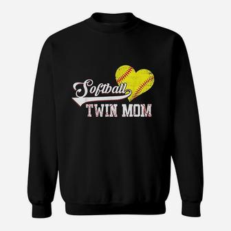 Family Softball Player Gifts Softball Twin Mom Sweatshirt | Crazezy UK