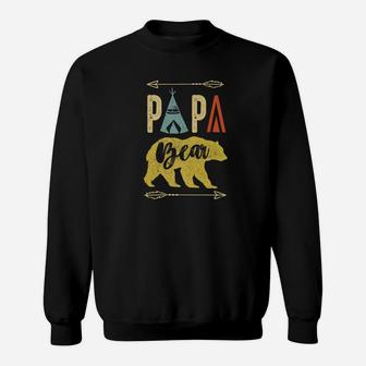 Fathers Day Gift For Camper Camping Lover Vintage Papa Bear Premium Sweatshirt | Crazezy UK
