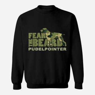 Fear The Beard - Camo Pudelpointer Hunting Dog Sweatshirt | Crazezy