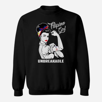 Filipino Girl Unbreakable Heritage Philippines Flag Sweatshirt | Crazezy CA