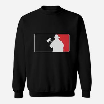 Firefighter Baseball Emblem Fire Fighter Flag Sweatshirt | Crazezy UK