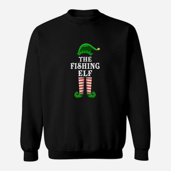 Fishing Elf Family Group Matching Christmas Party Sweatshirt | Crazezy