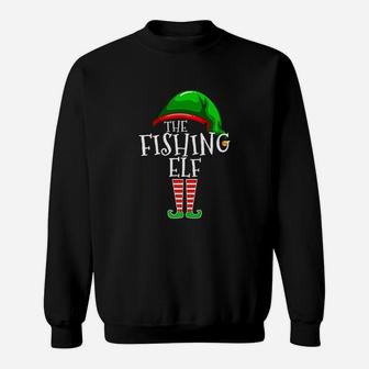 Fishing Elf Family Matching Group Christmas Gift Dad Pops Sweatshirt | Crazezy