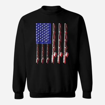 Fishing Flag Shirt Funny Patriotic Fathers Day 4th Of July Sweatshirt | Crazezy