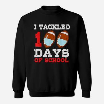 Football Funny 100 Days Of School Teacher Boy Gift Sweatshirt | Crazezy UK