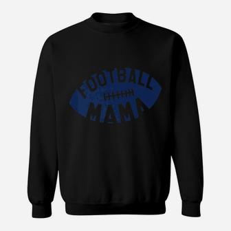 Football Mama Blue Helmet Retro Mom Gift Sweatshirt | Crazezy