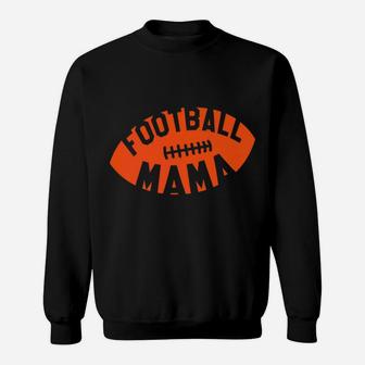 Football Mama Orange Helmet Retro Mom Gift Sweatshirt | Crazezy