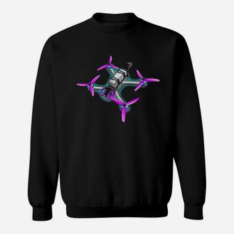 Freestyle Fpv Racing Drone Pilot Acro Quadcopter Purple Blue Sweatshirt | Crazezy