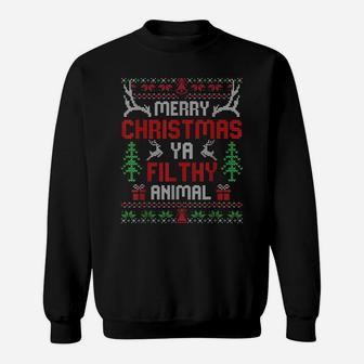 Funny Alone At Home Movies Merry-Christmas You Filty Animal Sweatshirt | Crazezy