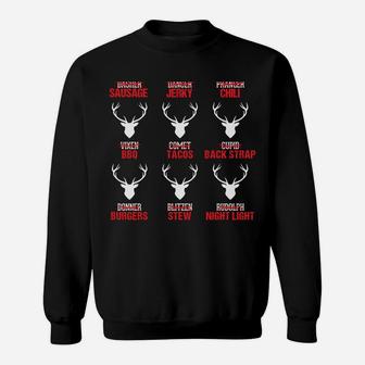 Funny Christmas Reindeer Hunter Deer Meat Hunting Gifts Sweatshirt Sweatshirt | Crazezy
