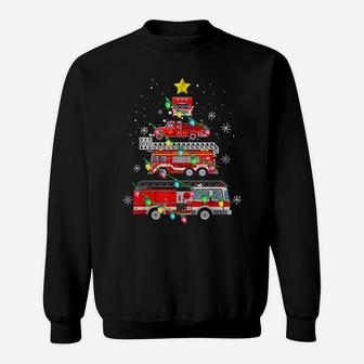 Funny Firefighter Fire Truck Christmas Tree Xmas Gifts Sweatshirt | Crazezy CA