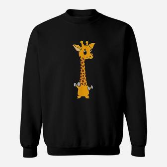 Funny Giraffe Camelopard Lifting Gym Motivation Sweatshirt | Crazezy