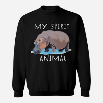 Funny Hippopotamus My Spiril Animal Cute Vintage Hippo Gift Sweatshirt | Crazezy