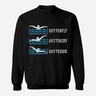 Funny Love Swimming Butterfly Lovers Gif Sweatshirt | Crazezy