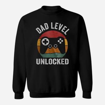 Funny New Dad Shirt Dad Level Unlocked Tee Shirt Gaming Sweatshirt | Crazezy CA