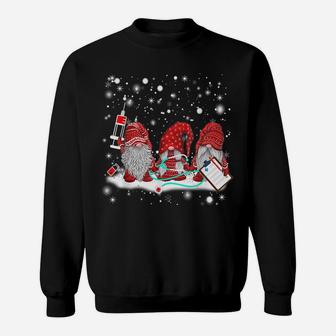 Funny Nurse Gnomes Santa Christmas Light Nursing Lover Gifts Sweatshirt | Crazezy