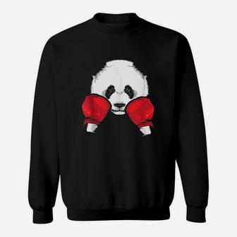 Funny Panda Boxing Cool Animal Lover Gloves Boxer Fan Gift Sweatshirt | Crazezy