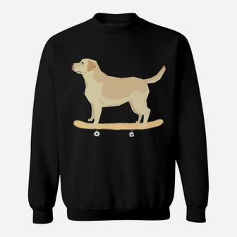 Funny Skateboarding Lab Dad Dog Puppy Gift Sweatshirt | Crazezy