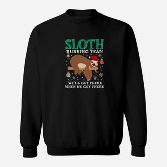 Funny Sloth Running Team Christmas Sloth Xmas Gifts Sweatshirt | Crazezy