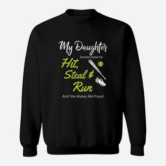 Funny Softball For Moms And Dads About Daughters Sweatshirt | Crazezy