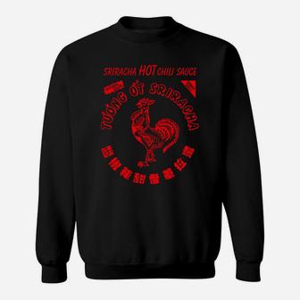 Funny Sriracha Hot Chili Sauce Spicy Food Lover Red Sweatshirt Sweatshirt | Crazezy